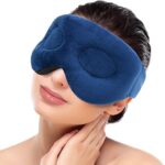 ICEHOF Antifaz para dormir cálido con lavanda, aromaterapia y ultra suave, para microondas, almohadillas para los ojos, máscara térmica, gafas de calor, relleno de perlas de arcilla natural