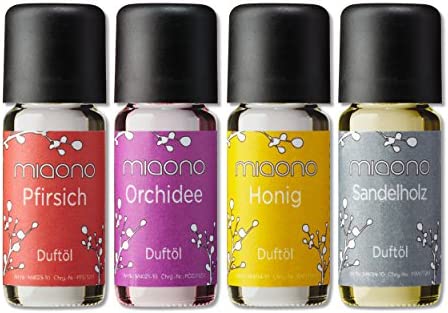 Aceite Aromático Juego – Relajación – Melocotón, orquídea, miel, madera de sándalo – para aromaterapia fragancia lámpara y difusor de miaono