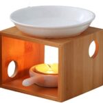 Yousiju Vela Horno de aromaterapia Quemador de Incienso de bambú for Dormir hogar romántico Soporte de lámpara de Aceite Esencial Fragancia de Belleza for Dormitorio (Size : Burner)