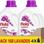 FLOTA | Detergente Líquido Quitamanchas incluso en Agua Fría para Lavadora | Ropa Blanca y de Color | Fragancia Esencia Floral | Pack de 4 x 42 Lavados = 168 Lavados