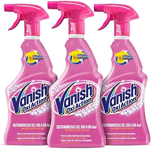 Vanish Oxi Action – Quitamanchas del día a día para ropa, en spray, sin lejía – Pack de 3 x 750 m